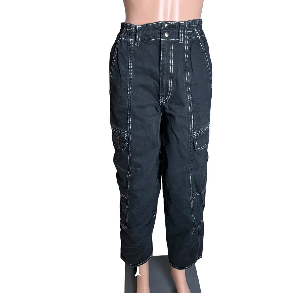 BDG Urban Outfitters Unisex Relaxed Skate Jeans Size 27 Black Contrast Stitch - Picture 2 of 8